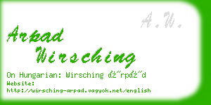 arpad wirsching business card